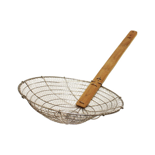 Thunder Group SLSKR014GV 28" L Galvanized Steel Round Coarse Mesh Bowl Skimmer