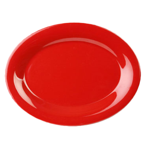 Thunder Group CR213PR 13.5" W x 10.5" D Pure Red Melamine Oval Platter