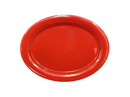 Thunder Group CR213PR 13.5" W x 10.5" D Pure Red Melamine Oval Platter