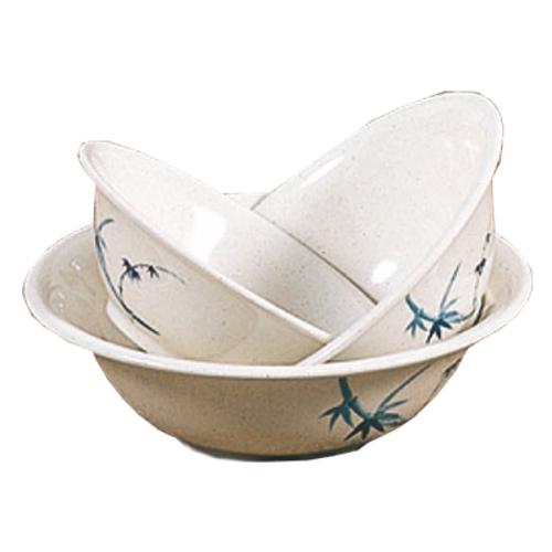Thunder Group 5108BB 34 Oz. Melamine Blue Bamboo Round Bowl