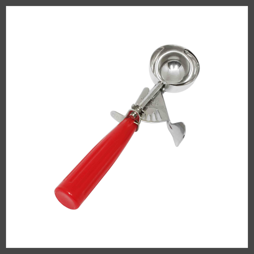 Thunder Group SLDS024 1.33 Oz. Red Stainless Steel Plastic Handle Disher