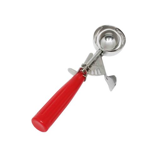 Thunder Group SLDS024 1.33 Oz. Red Stainless Steel Plastic Handle Disher