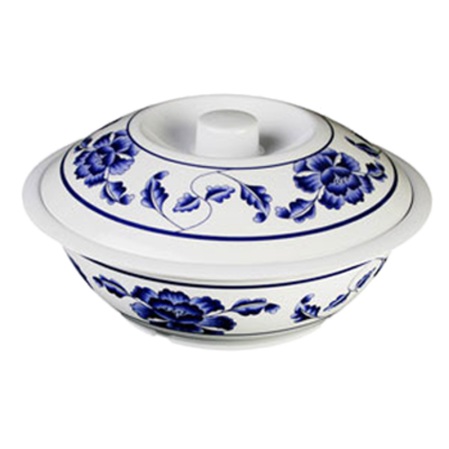 Thunder Group 8011TB 80 Oz. Melamine Lotus with Lid Serving Bowl