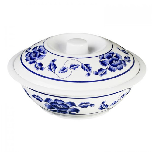 Thunder Group 8011TB 80 Oz. Melamine Lotus with Lid Serving Bowl