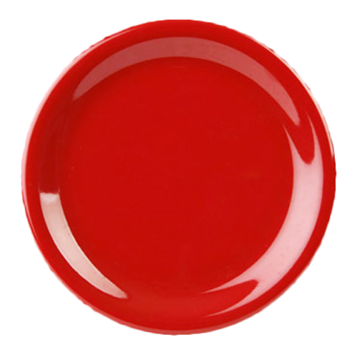 Thunder Group CR107PR 7.25" Dia. Pure Red Melamine Round Narrow Rim Plate