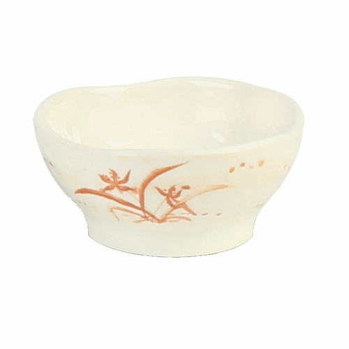 Thunder Group 3703 2 Oz. Gold Orchid Melamine Sauce Bowl