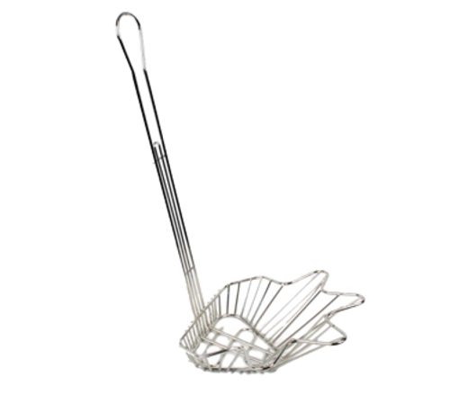 Thunder Group SLTB018T 8.75" x 9" x 4.5" Nickel Plated Taco Salad Triangular Bowl Basket