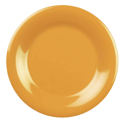 Thunder Group CR010YW 10.5" Dia. Yellow Melamine Round Wide Rim Plate