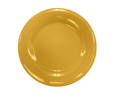 Thunder Group CR010YW 10.5" Dia. Yellow Melamine Round Wide Rim Plate