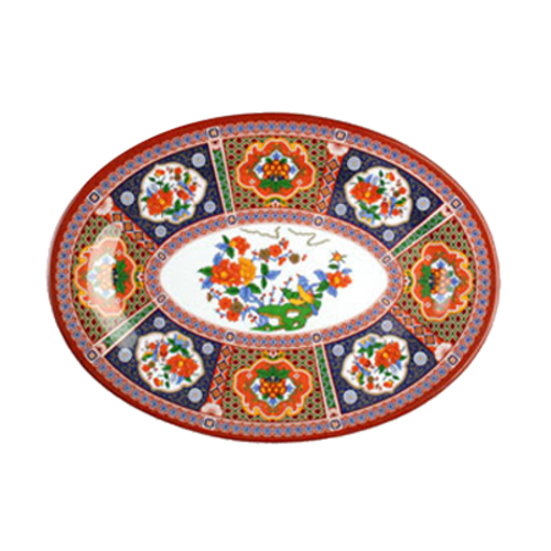 Thunder Group 2008TP 8" W x 6" D Melamine Peacock Oval Platter