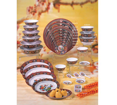 Thunder Group 5285TP 53 Oz. Melamine Peacock Scalloped Bowl