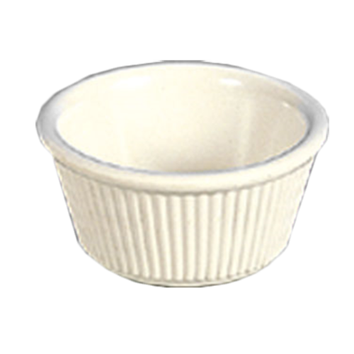 Thunder Group ML531B1 3 Oz. Bone Melamine Round Fluted Ramekin