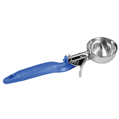Thunder Group SLDS016L 2 Oz. Blue Stainless Steel Ergonomic Handle #16 Lever Disher