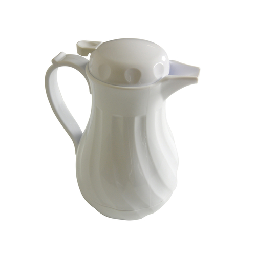 Thunder Group PLWS020WT 20 Oz. White Polycarbonate and Polypropylene Beverage Server