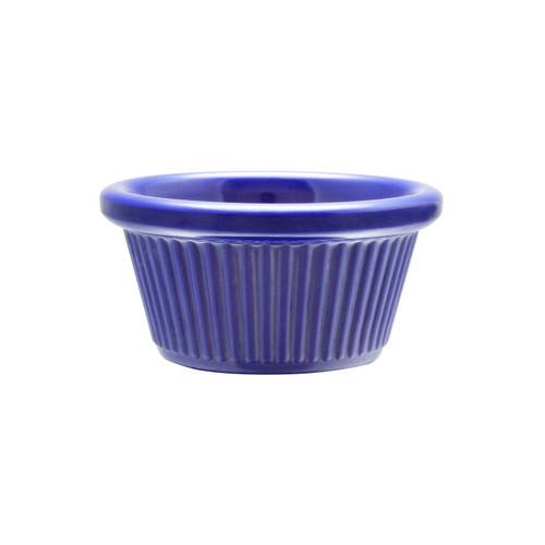 Thunder Group ML509CB1 2 Oz. Cobalt Blue Melamine Round Fluted Ramekin