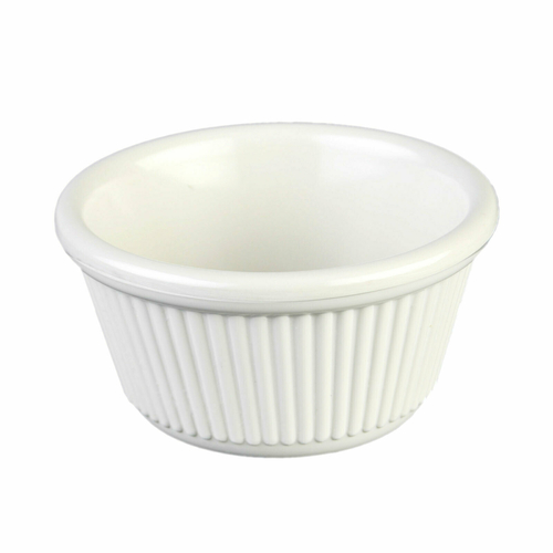 Thunder Group ML532B1 4 Oz. Bone Melamine Round Fluted Ramekin
