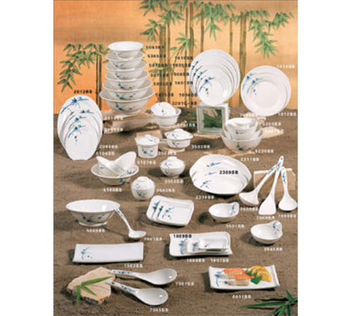 Thunder Group 1201BB 4.75" W x 4.25" D Blue Bamboo Melamine Plate