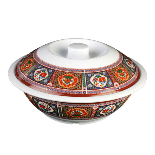 Thunder Group 8011TP 80 Oz. Melamine Peacock with Lid Serving Bowl