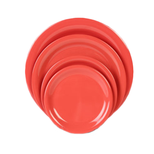 Thunder Group CR110RD 10.5" Dia. Orange Melamine Round Narrow Rim Plate