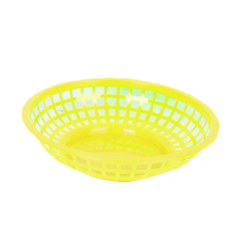 Thunder Group PLBK008Y 8" Dia. Yellow Polypropylene Round Fast Food Basket