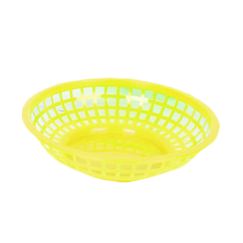 Thunder Group PLBK008Y 8" Dia. Yellow Polypropylene Round Fast Food Basket
