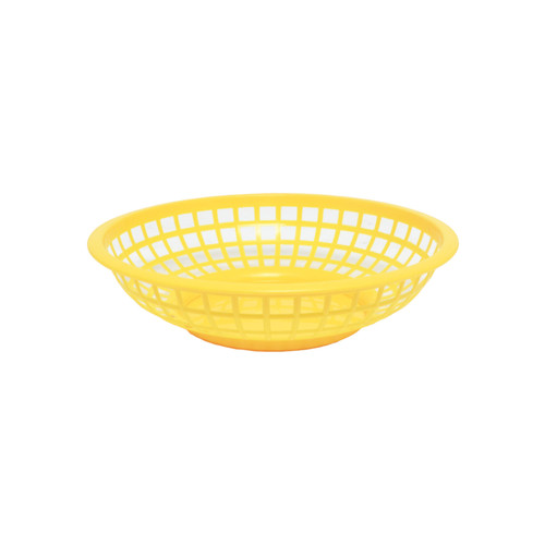 Thunder Group PLBK008Y 8" Dia. Yellow Polypropylene Round Fast Food Basket