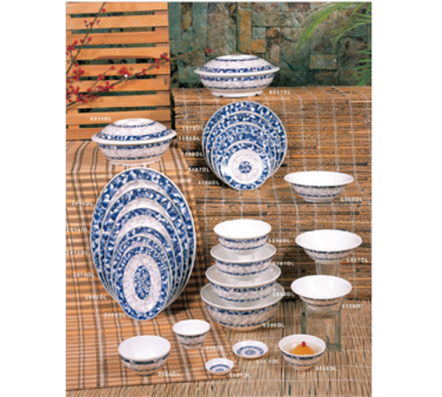 Thunder Group 2010DL 9.88" W x 7.25" D Melamine Blue Dragon Oval Platter