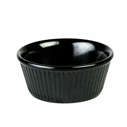 Thunder Group ML533BL1 3.5 Oz. Black Melamine Round Fluted Ramekin