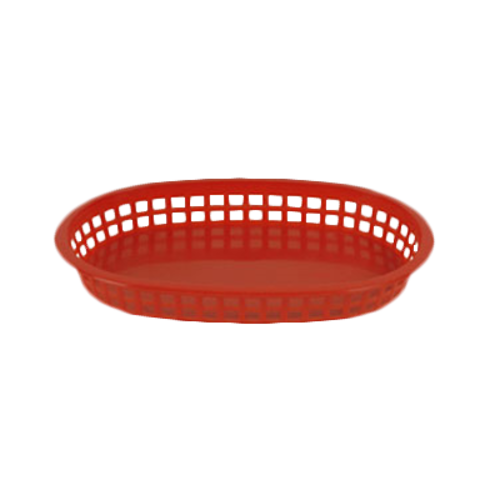 Thunder Group PLBK1034R 10.75" Dia. Red Polypropylene Oblong Fast Food Basket