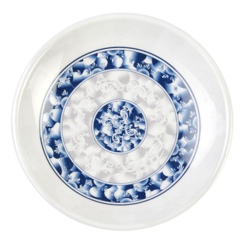 Thunder Group 1004DL 4 Oz. Blue Dragon Melamine Round Plate