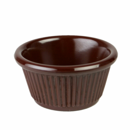 Thunder Group ML509C1 2 Oz. Chocolate Melamine Round Fluted Ramekin