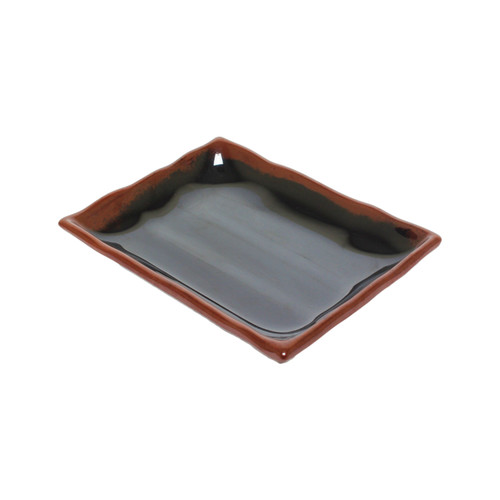 Thunder Group 2408TM 12 Oz. Melamine Rectangular Tenmoku Wave Plate