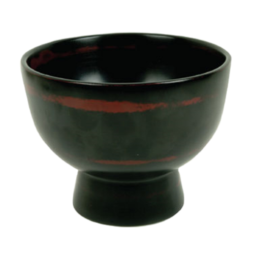 Thunder Group 45-1 16.5 Oz. Wood Carved With Clear Finish Soup or Rice Bowl