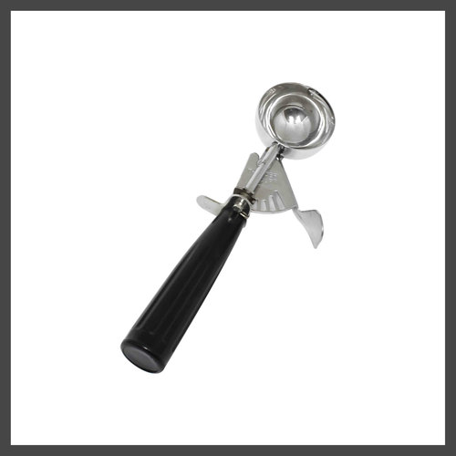 Thunder Group SLDS030 1 Oz. Black Stainless Steel Plastic Handle Disher