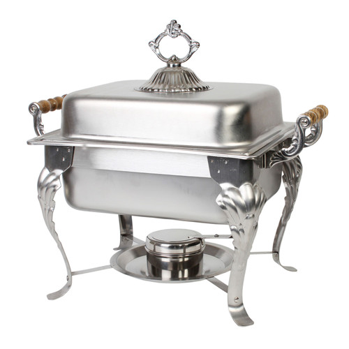 Thunder Group SLRCF0825 4 Qt. Stainless Steel Lift-Off Cover Rectangular Half-Size Deluxe Chafer
