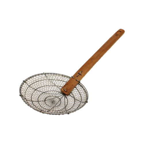 Thunder Group SLSKR008GV 19" L Galvanized Steel Round Coarse Mesh Bowl Skimmer