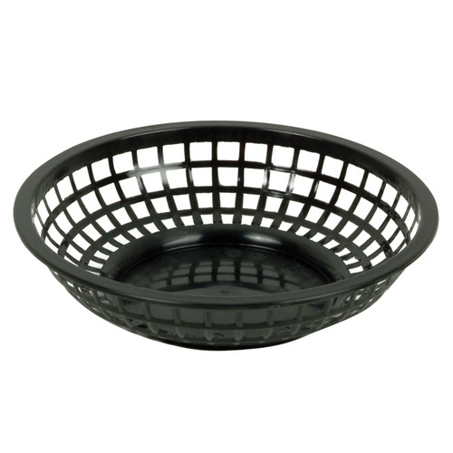 Thunder Group PLBK008K 8" Dia. Black Polypropylene Round Fast Food Basket