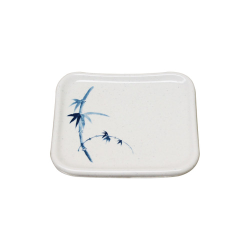 Thunder Group 0010BB 6.5" W x 5.5" D Blue Bamboo Melamine Rectangular Plate