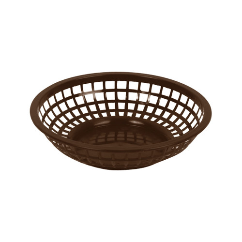 Thunder Group PLBK008B 8" Dia. Brown Polypropylene Round Fast Food Basket