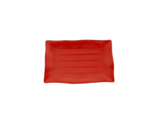 Thunder Group 24120PR 11.25" x 7.25" Pure Red Rectangular Melamine Classic Plate