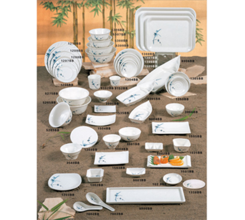 Thunder Group 5309BB 72 Oz. Melamine Blue Bamboo Swirl Bowl