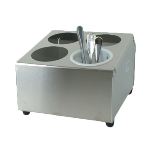 Thunder Group SLFC004 Stainless Steel Countertop 4 Holes flatware Cylinder Holder