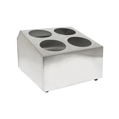 Thunder Group SLFC004 Stainless Steel Countertop 4 Holes flatware Cylinder Holder