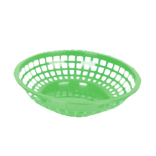 Thunder Group PLBK008G 8" Dia. Green Polypropylene Round Fast Food Basket