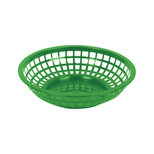 Thunder Group PLBK008G 8" Dia. Green Polypropylene Round Fast Food Basket