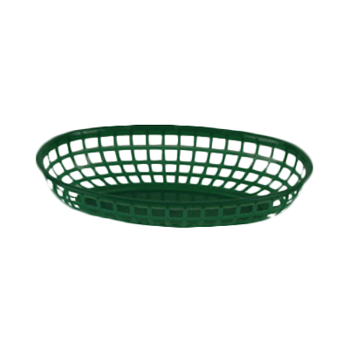 Thunder Group PLBK938G 9.38" Dia. Green Polypropylene Oval Fast Food Basket
