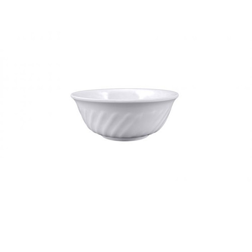 Thunder Group 5306TW 21 Oz. Imperial White Melamine Swirl Bowl