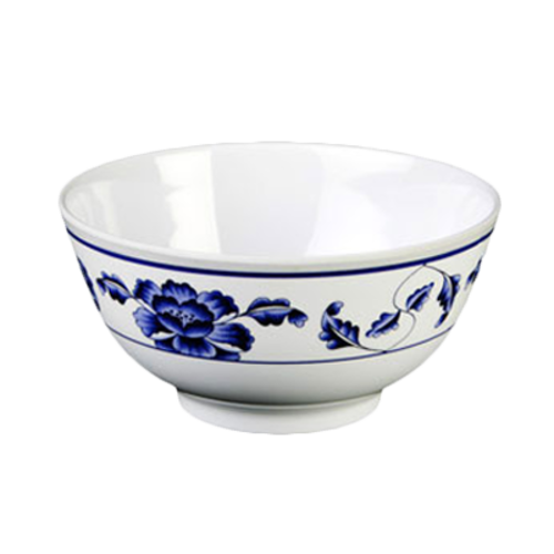 Thunder Group 5207TB 39 Oz. Melamine Lotus Round Rice Bowl