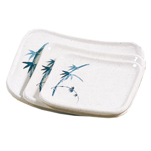 Thunder Group 1202BB 5.5" W x 4.75" D Blue Bamboo Melamine Plate