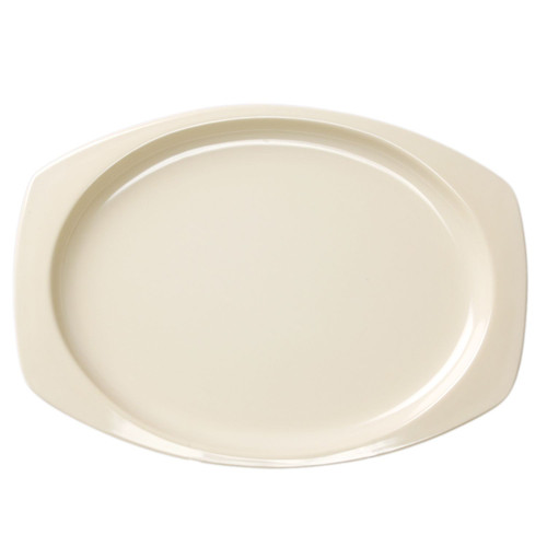Thunder Group NS211T 11.5" W x 7.5" D NuStone Tan Melamine Rectangular Platter